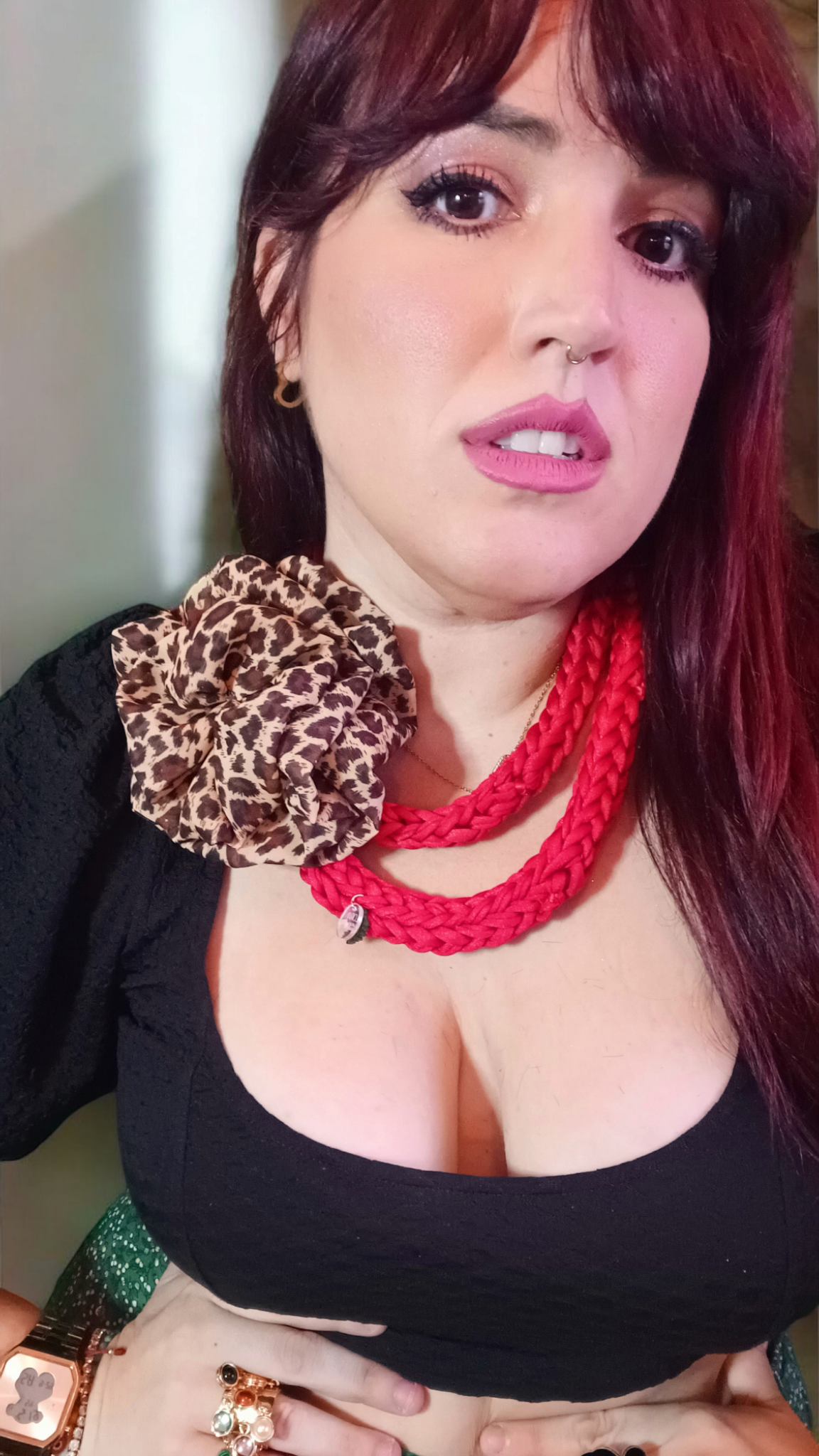 Animal print and red Necklace