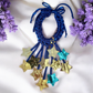 Funky stars blue necklace