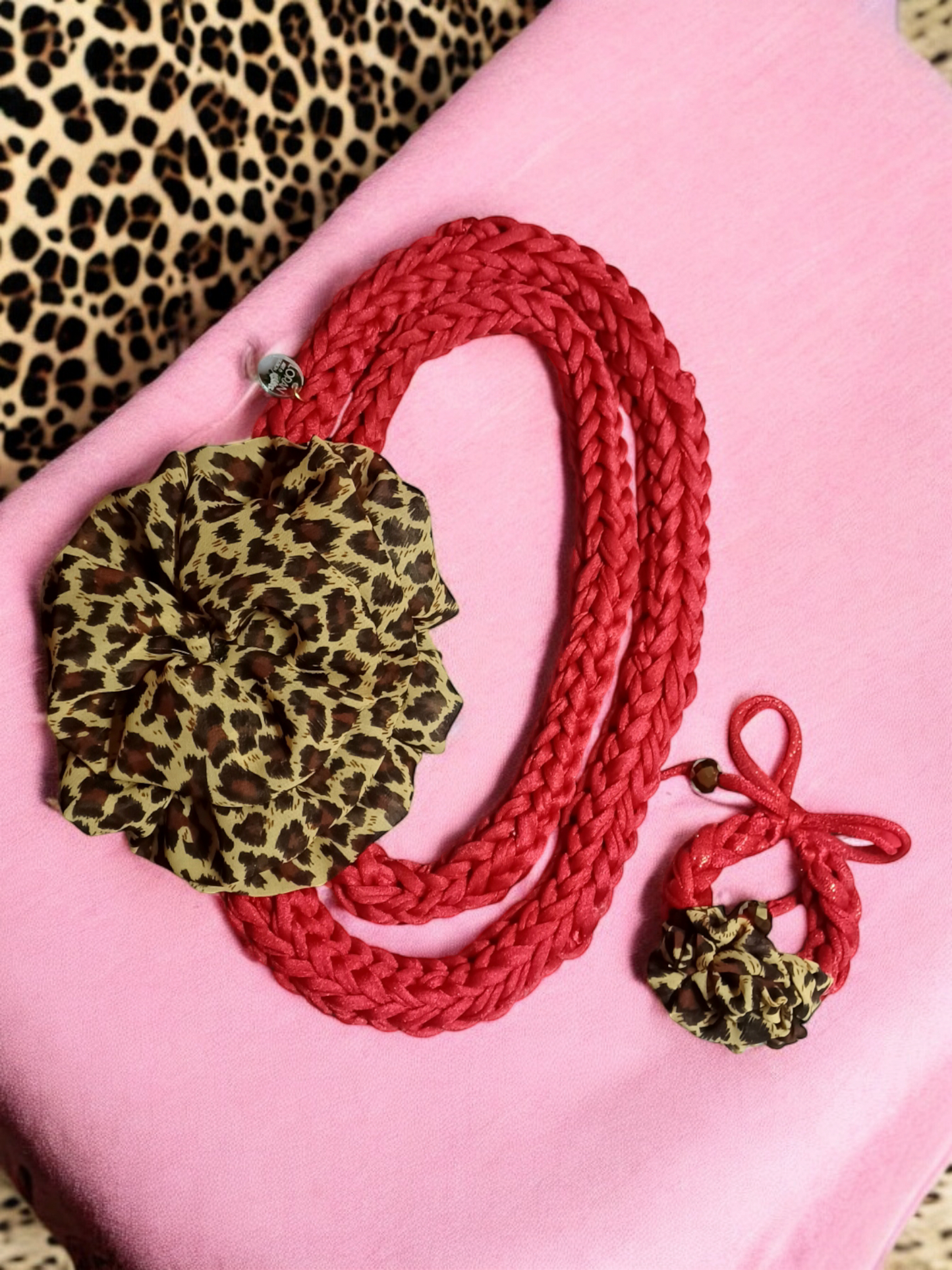 Animal print and red Necklace