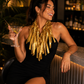Long and Bulky Glam Fringes Necklace