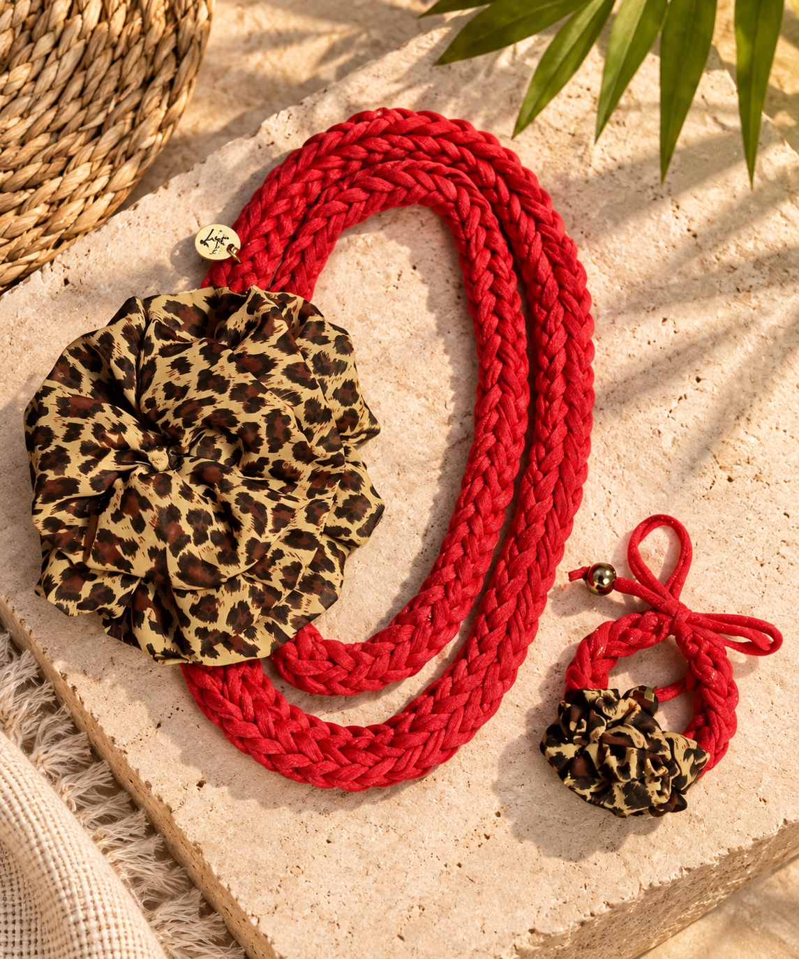 Animal print and red Necklace