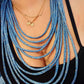 Blue texture Layers Necklace
