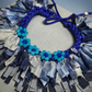 Denim Blue Flowers Necklace