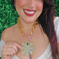 Bi Color flower Chain Necklace