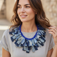 Denim and Tie Dye Fringes Necklace