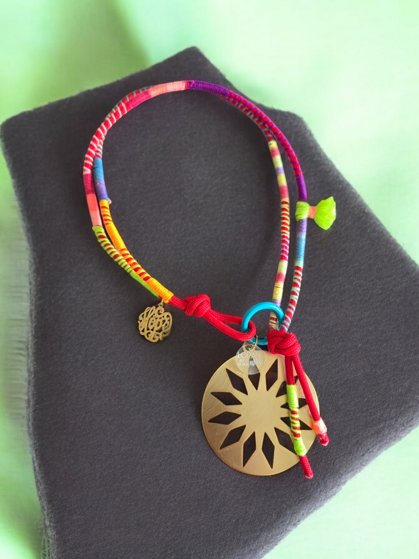 Boho Red Sun Choker Necklace