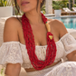 Red knots 3 ways Necklace
