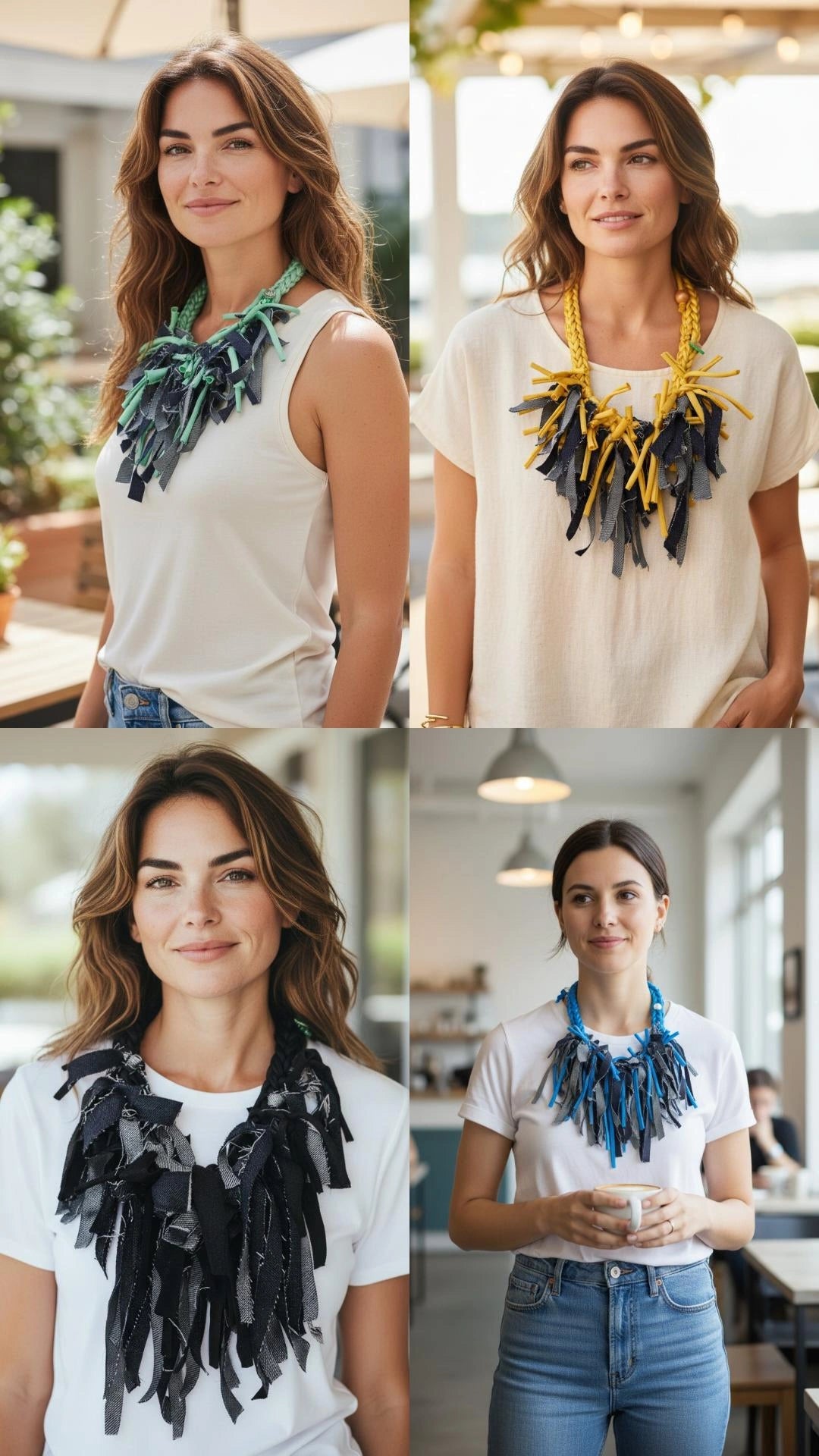 Denim Flecos Multi Necklace