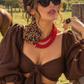 Animal print and red Necklace