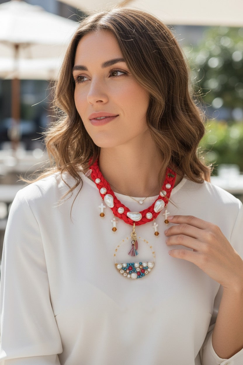 Perlitas y Cruces Necklace