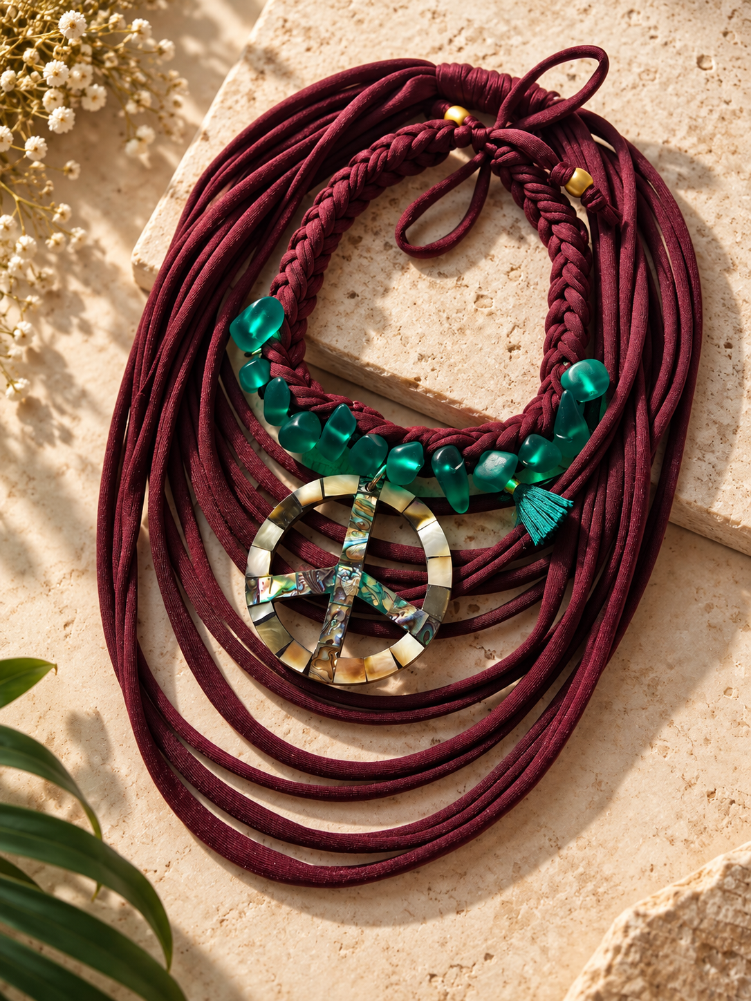 Merlot Peace Choker Necklace