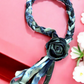 Denim flower Necklace