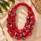 Red black and white Necklace