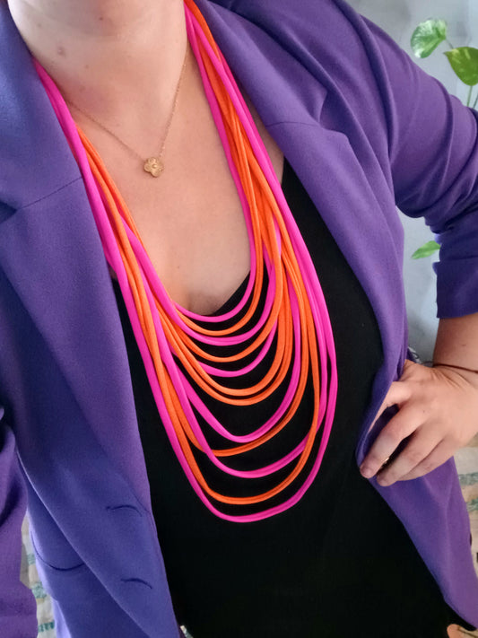 Pinky Orange layers Necklace