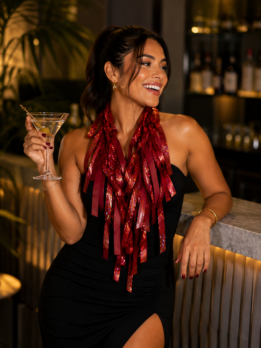 Long and Bulky Glam Fringes Necklace