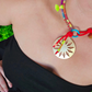 Boho Red Sun Choker Necklace