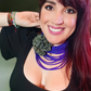 Purple and Gold Flower Necklace