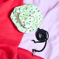 White and color dots flower choker
