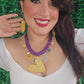 Corazon Dorado y Violeta Necklace