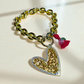 Golden Heart rhinestones Necklace