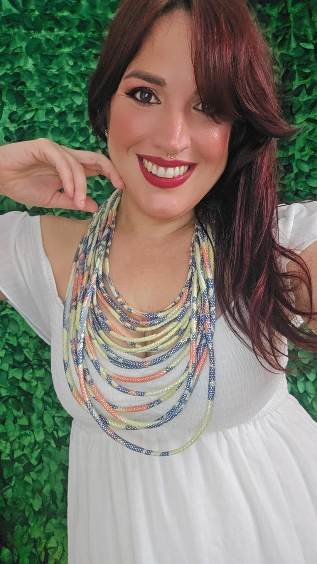 Yellow Print Necklace