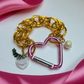 Bi Color Flower Chain Bracelet
