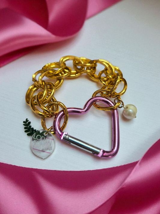 Bi Color Flower Chain Bracelet