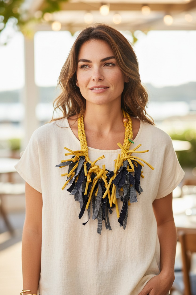 Denim Flecos Multi Necklace