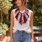 Tie Dye Wine and Pink Fringes Necklace