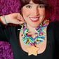 Multi color Knots gold star Necklace
