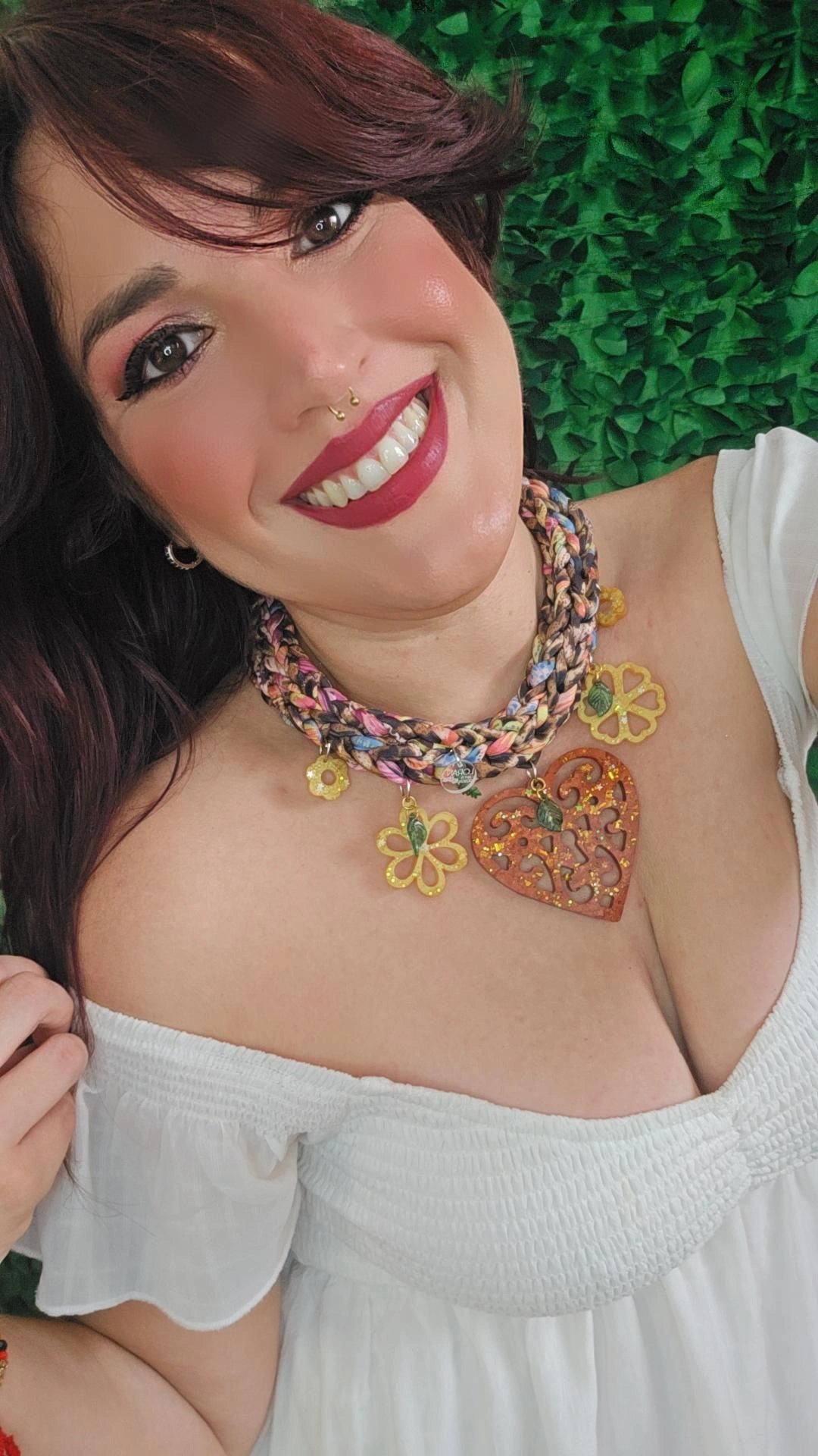 Brown Heart Animal Print Necklace