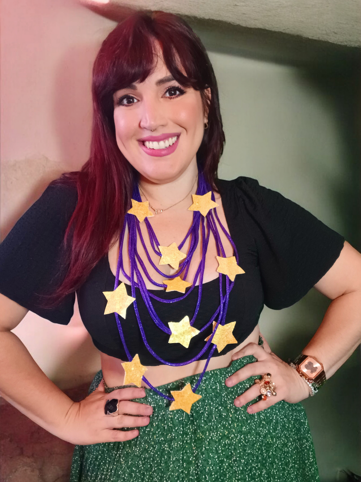 Purple Multi stars Necklace