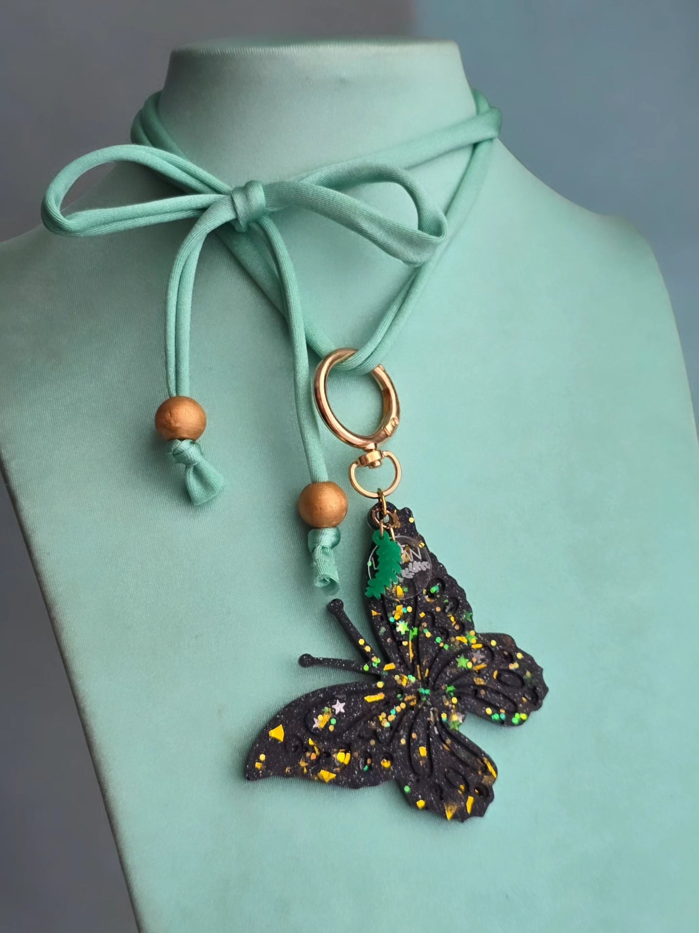 Black and Gold Butterfly Choker Necklace