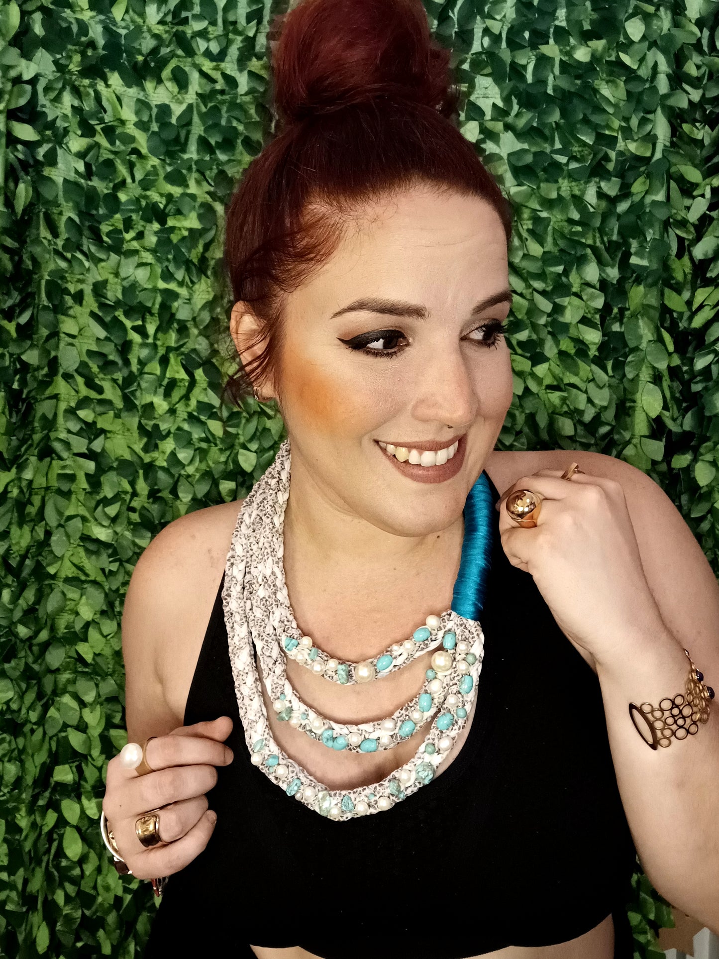 Pearls and turquoise Necklace