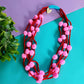 Pink & Red pompoms Necklace