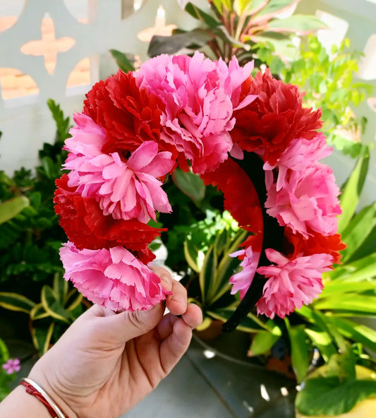 Pink and Red Flower Crown