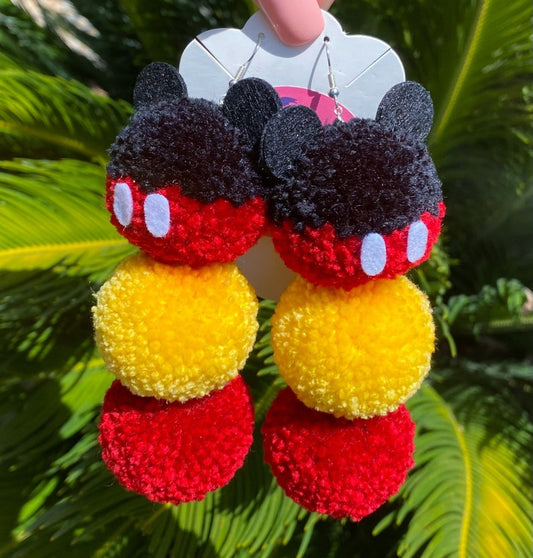 Mickey Mouse Pompom Earring